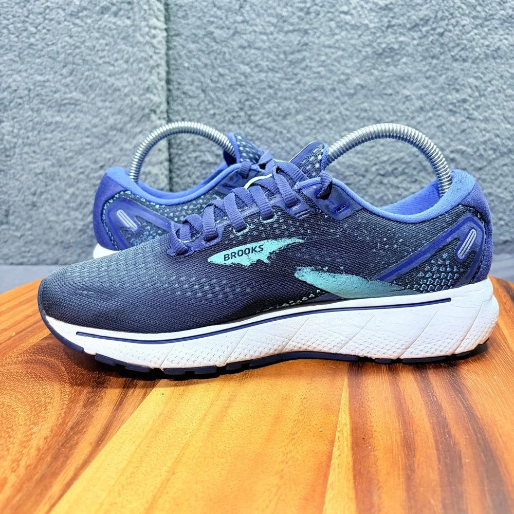 Brooks Ghost 14 Womens Running Shoes Navy Blue Aqua 1203561B446 Size 8.5 B